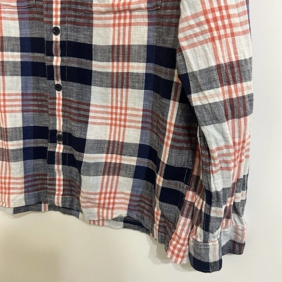 American Eagle Mens Seriously Soft Plaid Button Up Shirt Blue Long Sleeve Size M - Picture 4 of 9